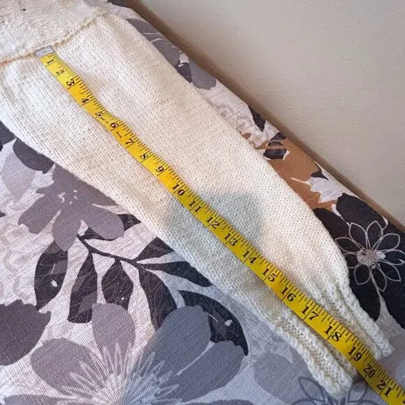 Vintage Cottagecore Hand Knit Crochet Granny Sweater Flower Pearl Buttons L XL - Picture 13 of 16